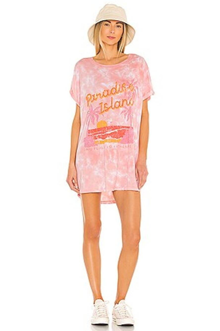 Show Me Your Mumu Paradise Island Graphic Tie Dye Pink Sz S Airport T-shirt Tee
